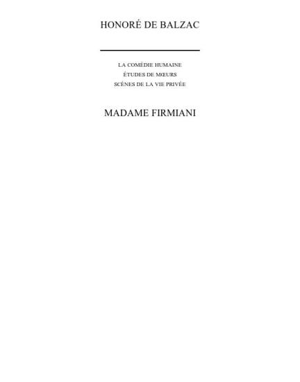 Madame Firmiani