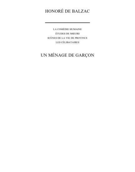 Un ménage de garçon