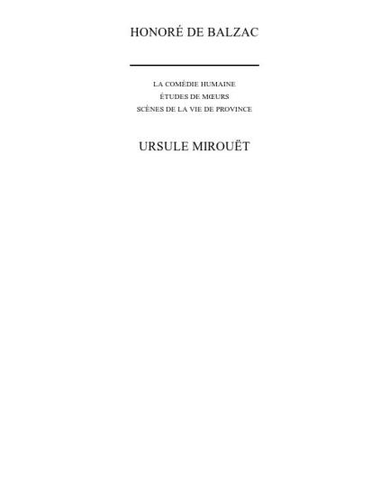 Ursule Mirouët